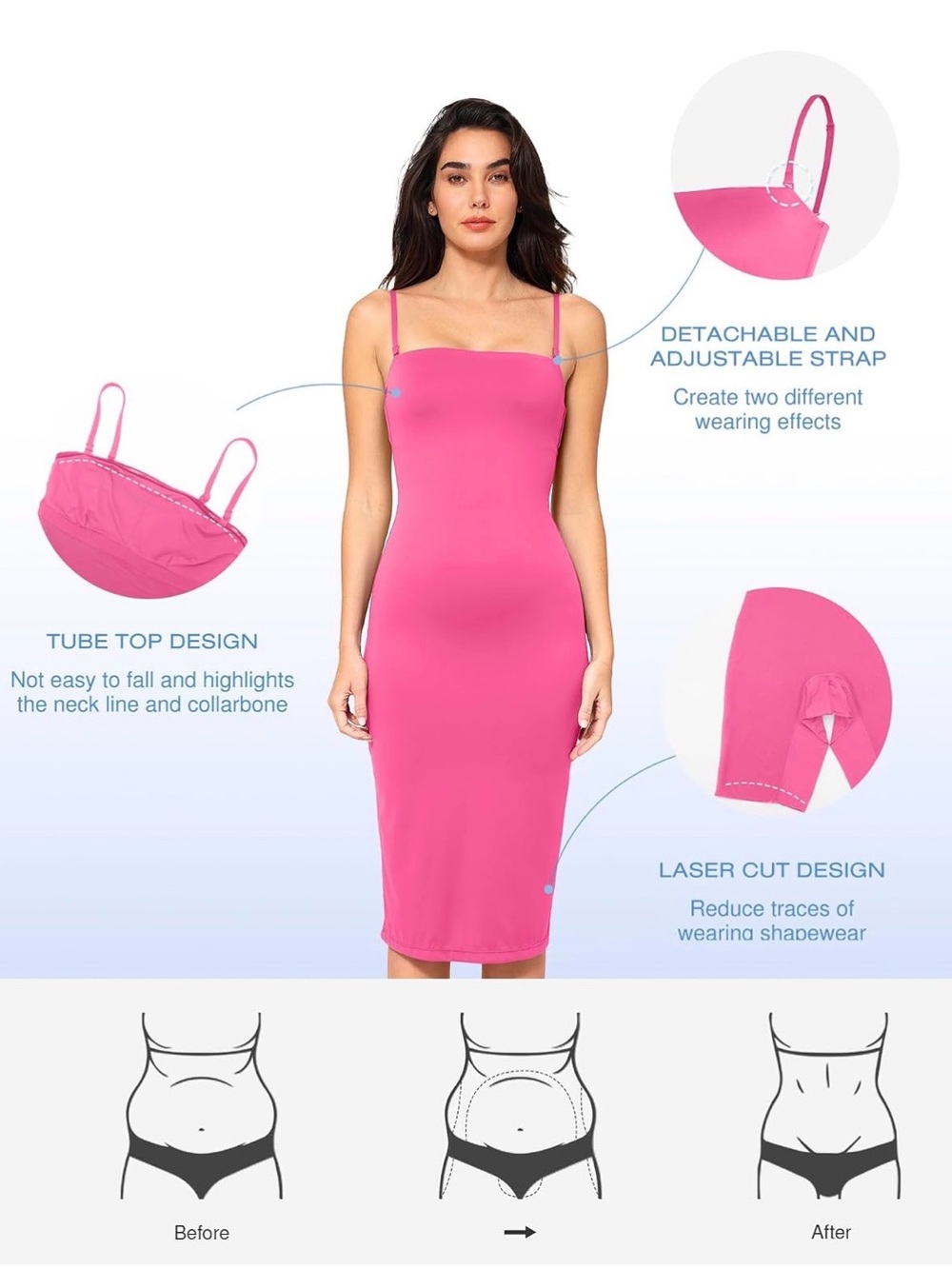 Sleeveless Midi Dress in Bright Pink